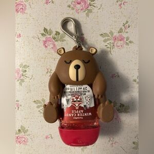 Bath and Body Works BBW Brown Bear Hand Sanitizer Holder Keychain